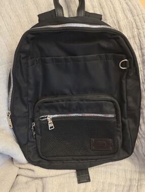 Steve Madden Black Nylon Backpack with Front Mesh Pocket